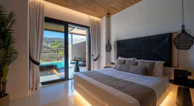 Люкс Deluxe с красивым видом из окна Отель Ftelia Black Villas