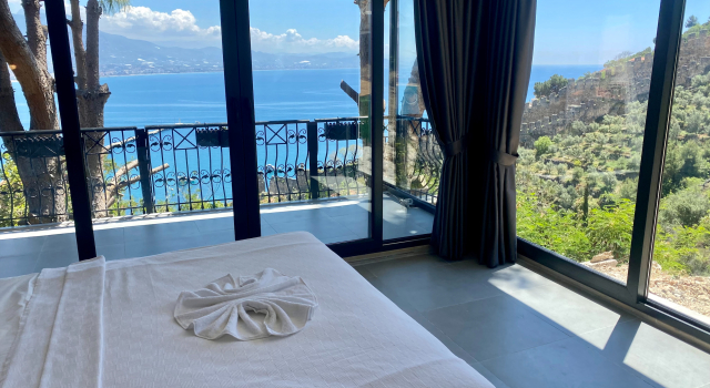 Двухместный номер Deluxe с балконом и с красивым видом из окна Alanya Castle Apartment