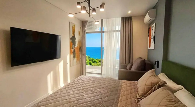 Stil Tropicheskiy Sad Svezho I Uyutno V Alushte Vid Na More S 7 Etazha Apartments, Varaa Huoneisto Asunnot kohteessa Krim, Huoneisto