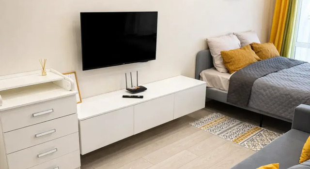 Sovremennaya Studiya ryadom s Dvortsom Boryby Flat, Rezervovat Apartmán Hotely v Bashkortostan s parkováním, Parkování