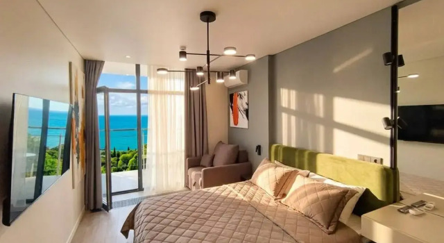 Stil Tropicheskiy Sad Svezho I Uyutno V Alushte Vid Na More S 7 Etazha Apartments, Varaa Huoneisto Asunnot kohteessa Krim, Huoneisto