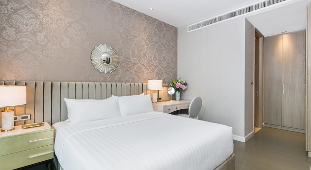 Residence с 2 комнатами с балконом и с видом на город Отель Magnolias Ratchadamri Boulevard Serviced Residences