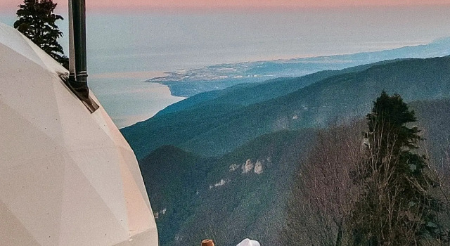 Тент с видом на море Глэмпинг Атмосфера