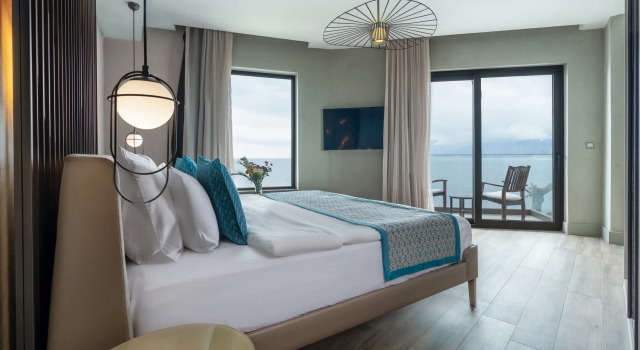 Люкс Cave Superior с балконом и с видом на море Perge Hotels