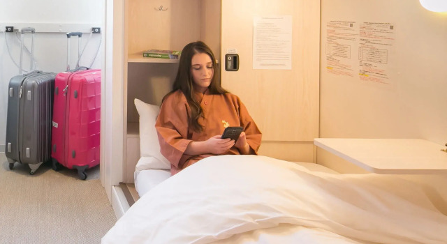 Кровать в общем номере ENAKA Asakusa Central Hostel