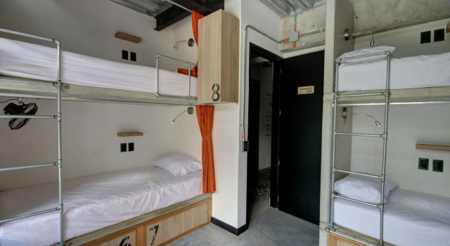 Кровать в общем номере с видом на город Los Patios Hostel Medellin
