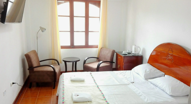 O podwyższonym standardzie pokój Casa Kuelap Hostal