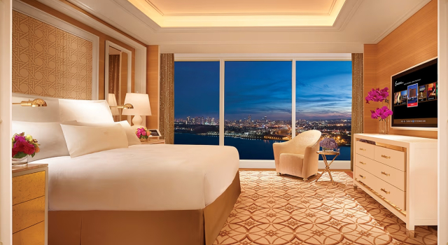 Двухместный люкс Signature с видом на гавань Encore Boston Harbor