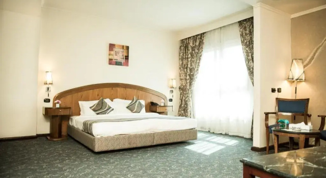 Dvoulůžkový s manželskou postelí Junior Suite a výhledem na město Grand Royal Alex. Hotel