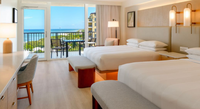 Четырёхместный номер Standard с частичным видом на океан Aruba Marriott Resort & Stellaris Casino
