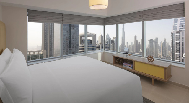 Четырёхместный люкс с 2 комнатами с видом на Бурдж-Халифа Staybridge Suites Dubai Financial Centre by IHG