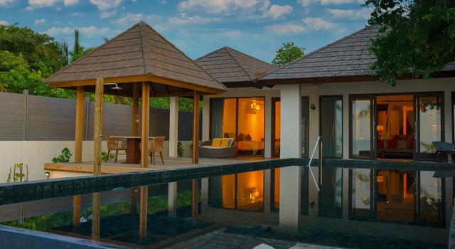 Вилла с бассейном Beach Sunset Family с 2 комнатами Atmosphere Kanifushi
