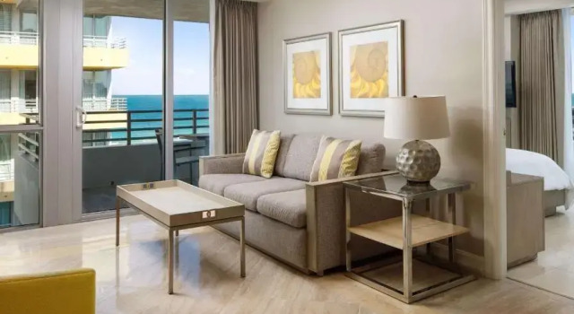 Двухместный люкс c 1 комнатой с балконом и с видом на океан Hilton Bentley Miami South Beach