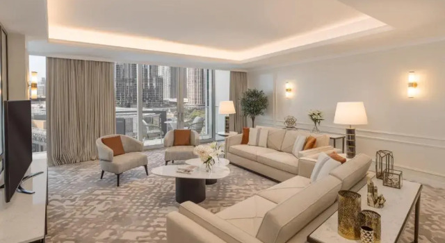 Двухместный люкс с частичным видом на Бурдж-Халифа Grand Kempinski The Boulevard Dubai
