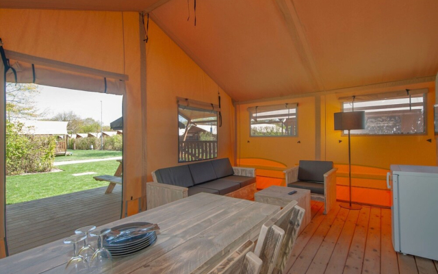 Nice Safari Tent With Bathroom, at Hunebedcentrum