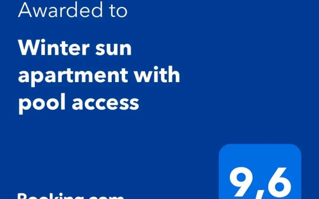 Winter sun apartment with pool access