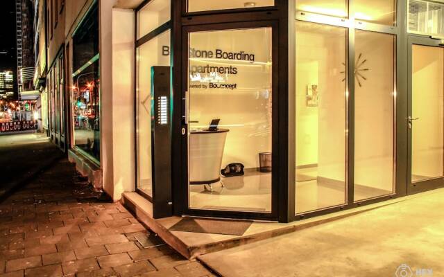 Апартаменты BlueStone Boarding Apartments Дюссельдорф вид на фасад