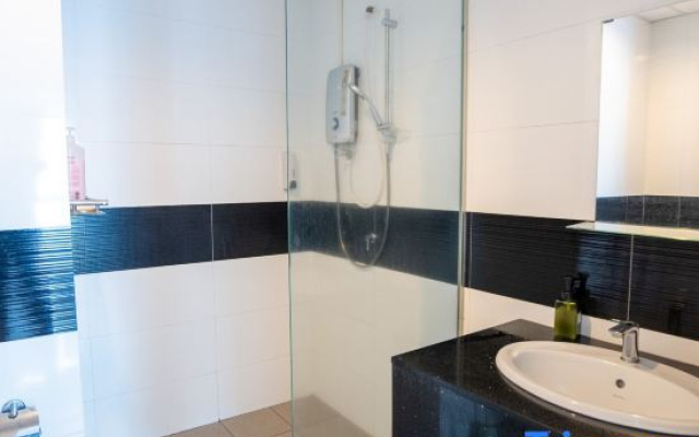 2-bedroom condo with free parking on premises.