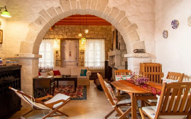 Stonehouse with Backyard and Fireplace in Alacati