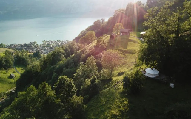 Panorama Jurte Über Dem Uri-See (Sisikon)