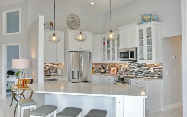 Stylish Waterfront Home With Pool and Private Dock