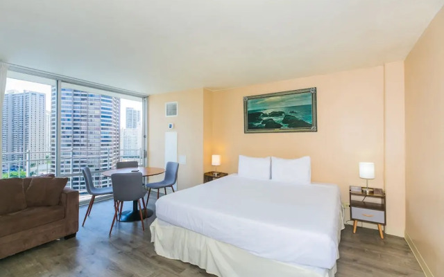 Ilikai Marina Studio City View Condos with Fully Equipped Kitchens & Free Wifi