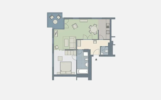 Kaiservillen Heringsdorf - Appartement mit 1 Schlafzimmer und Balkon D132