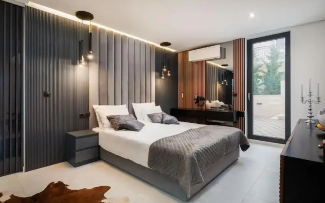 white residence with pool room