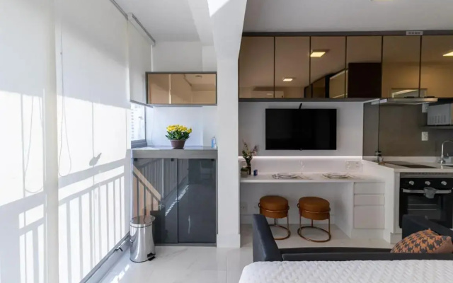Studio de luxo mobiliado em Moema