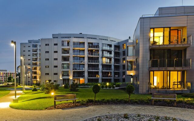 Апартаменты Triton Park Apartments Варшава вид на фасад