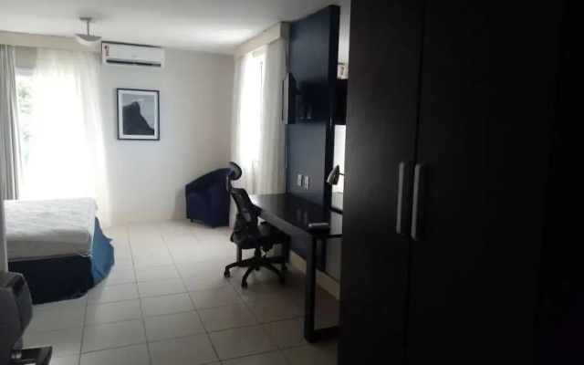 Flat pé na areia com vista internet e ar