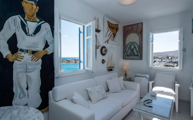 Aiolos home, amazing sea view, 2min from Logaras