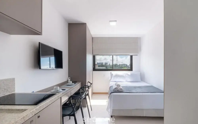 Studio Moderno em cond. c/ piscina HFO0208