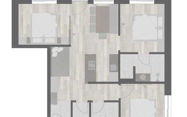 Familienapartment mit 2 SZ fur 8 Personen