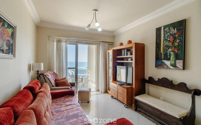 Apto 3Q pé na areia com vista mar CET802