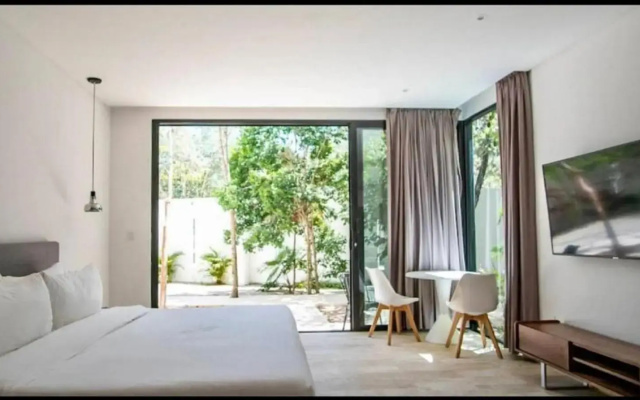 Modern studio spa & gym at Central Park Tulum