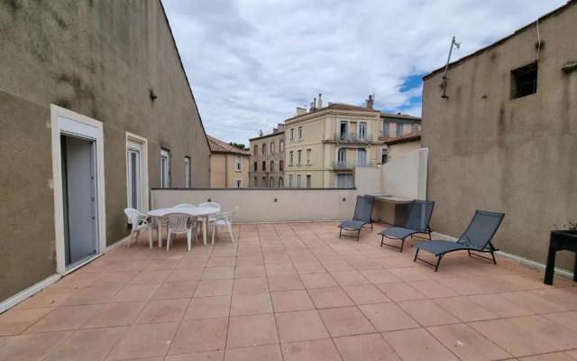 T4- terrasse 50m², garage, centre-ville