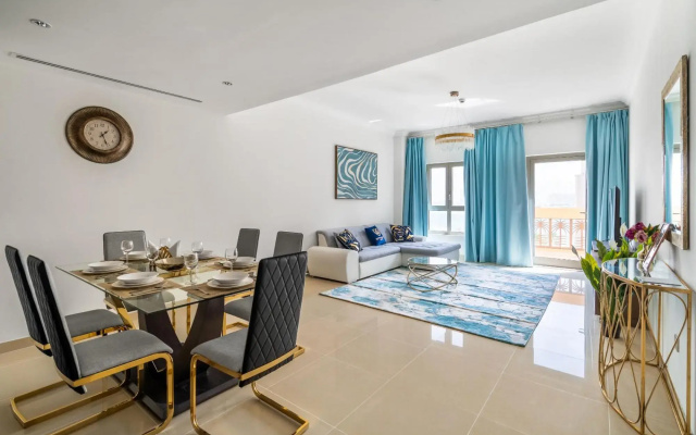 Bright 1bd 110m2 in Palm. Pool, Gym, Beach,Parking