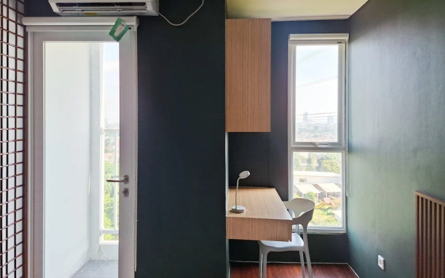 Green Urban Style Studio Room At Apartment Sudimara Forestwalk