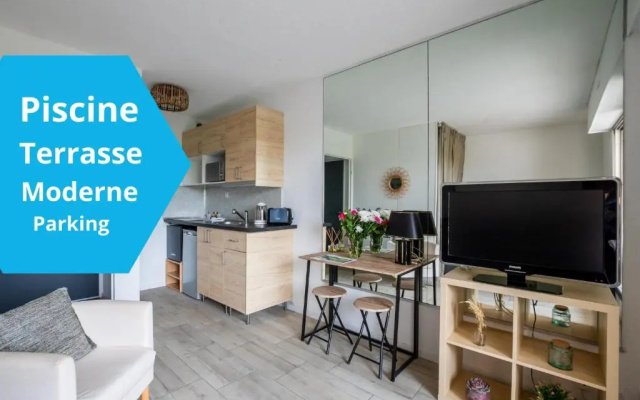 Studio mignon avec terrasse quartier du golf