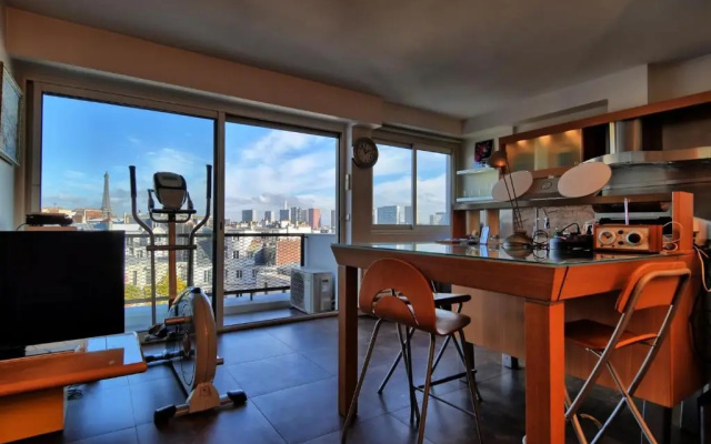 Renovated eiffel tower studio
