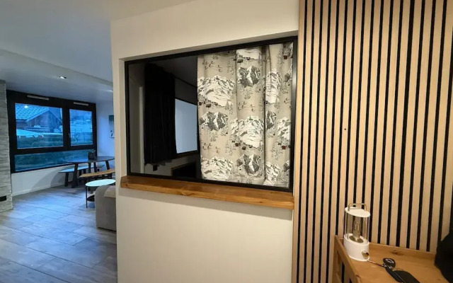 Appartement 1 chambre Les Houches aux pieds des pistes vue montagne