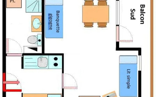 Studio Lanslevillard, 1 pièce, 3 personnes - FR-1-508-76