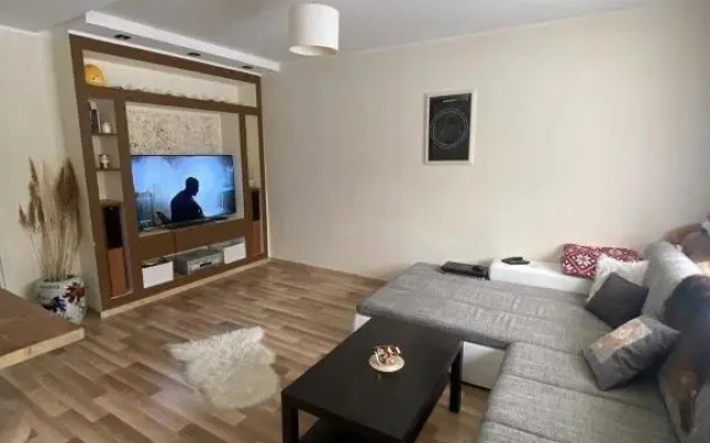 Open concept 1-bedroom apartment.