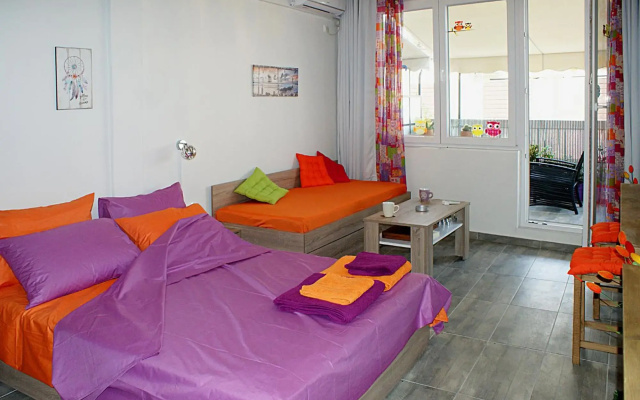 New sunny studio with Acropolis view balcony