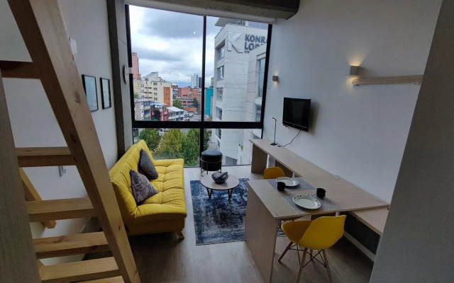 Loft moderno con vista a los cerros en Chapinero