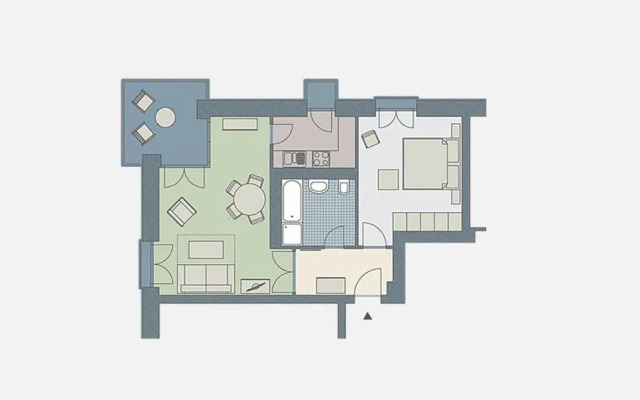 Kaiservillen Heringsdorf - Appartement mit 1 Schlafzimmer und Balkon D124