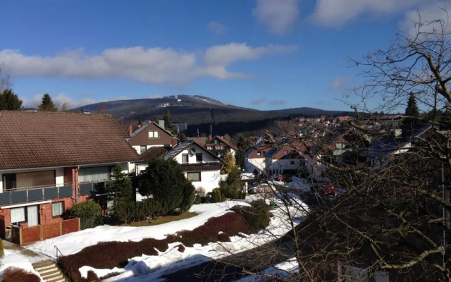 Wurmberg Hexe mit Blick auf den Wurmberg
