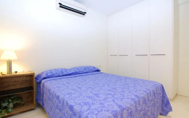 Blue fridge apartment