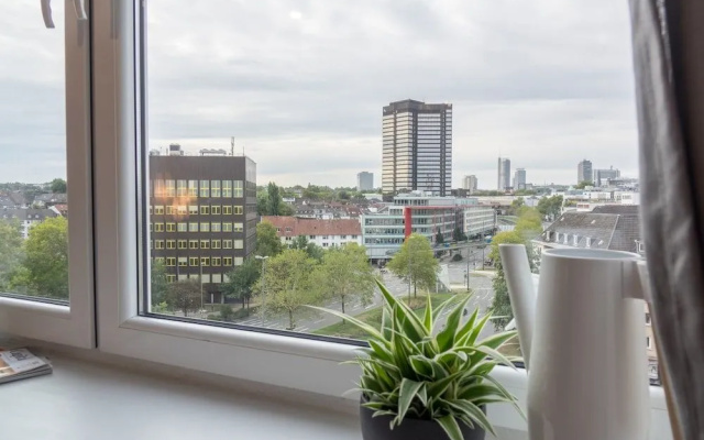Skyline-Apartment mit Blick auf Essen